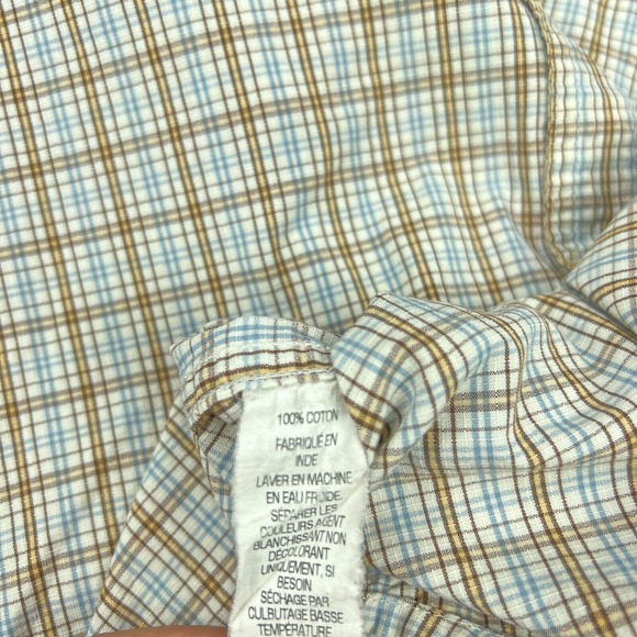 LL Bean Shirt Mens Large Brown Check Long Sleeve Button Up Cotton Outdoors Work - Picture 12 of 13